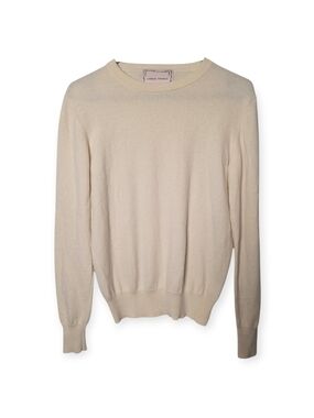 Women's 100% cashmere Lingua Franca cream sweater, size small‎